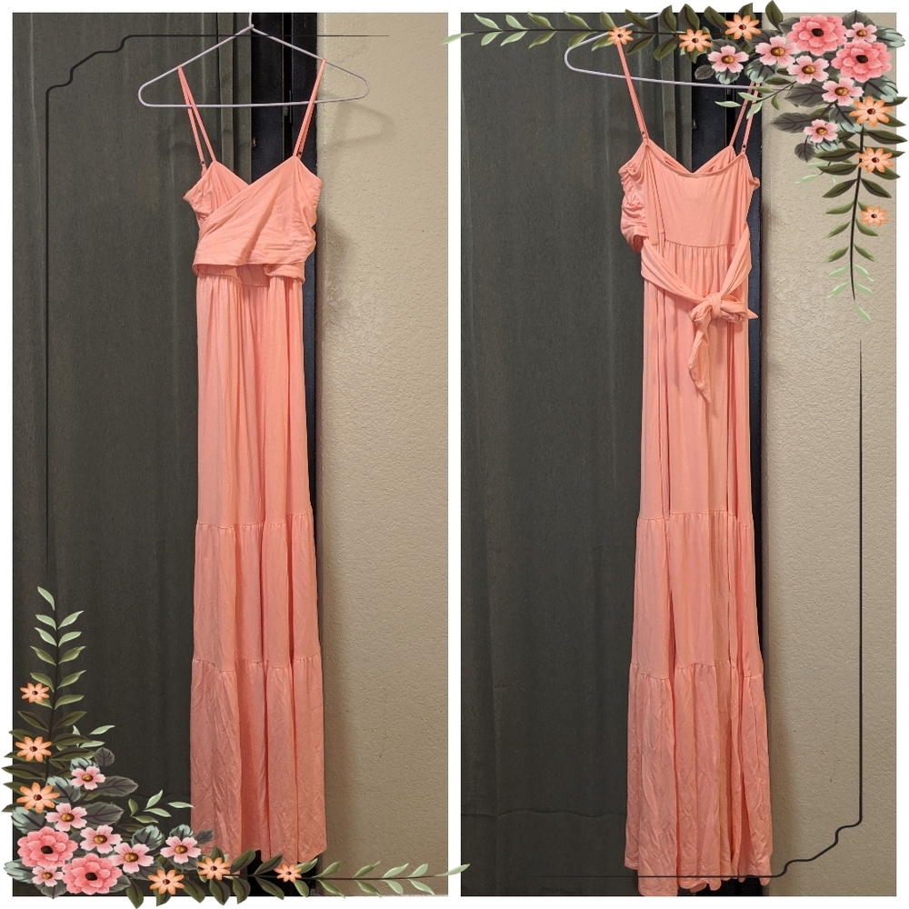 NWT 7th Roy Ruffled Maxi Dress S